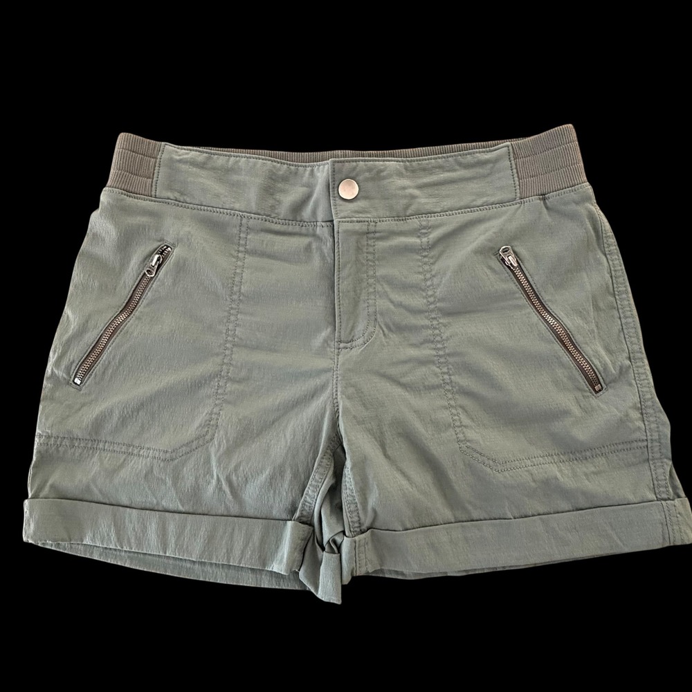 Athleta Trekkie Shorts Sage Green Nylon‎ Ripstop Hiking Outdoor 537357 Size 12